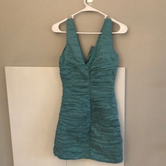 BCBG teal bow dress size 6 - Picture 2 of 3